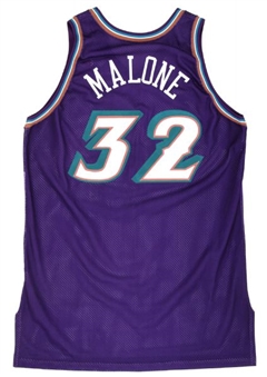 1997-98 Karl Malone Game Worn Road Utah Jazz Jersey